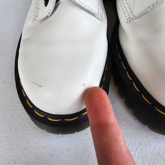 Dr. Martens Jadon White Leather Platform Boots Womens US 9 / Mens 8 EU 41 - Picture 12 of 12